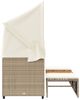 vidaXL Outdoor-Sofa 3-Sitzer mit Dach und Hockern Beige Poly Rattan 365455 Bild 5