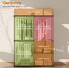 Stoffschrank 111x43x185 cm, schwarz, mit 2 Kleiderstangen und 6 Ablagen Bild 5