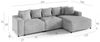 Ecksofa Designersofa Sofa MEGAN in Stoff Salvador Grau Ottomane Links Bild 2