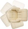 Relaxsessel >Carl I< mit Hocker, bis 130 kg belastbar, drehbarer Fernsehsessel mit Liegefunktion, Echtleder creme, Gestell Holz walnuss Bild 5