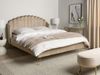 Bett mit Lattenrost AMBILLOU 160 x 200 cm Samtstoff Taupe Bild 3