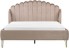 Bett mit Lattenrost AMBILLOU 160 x 200 cm Samtstoff Taupe Bild 5