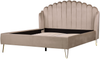 Bett mit Lattenrost AMBILLOU 160 x 200 cm Samtstoff Taupe Bild 4