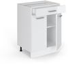 Küchenunterschrank R-Line Weiß Hochglanz 60 cm mit Schublade, AP Eiche Vicco Bild 4