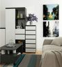 Home Collective Kommode 40 cm breit Holz Highboard Sideboard für Flur Schlafzimmer Wohnzimmer (Mehrzweckschrank Schrank schmal Kommode Schlafzimmer mit Schubladen), Kinderzimmer Organizer, 109 cm hoch mit 6 Schubladen Graphit-weiß Bild 3