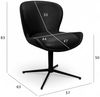 Esszimmerstuhl Salcin 2er-Set aus Leder - mit Dreh-Rückstellfunktion, Schwarz Bild 3