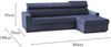 Dmora Sofa mit Halbinsel Angera, Ecksofa mit rechter Chaiselongue aus Stoff, schmale Armlehnen, 100 % Made in Italy, 260 x 95 x 85 cm, Blau Bild 3