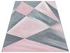 SIMPEX24 Teppich Geometrisch Design, Läufer, Höhe: 10 mm, Modern Kurzflor Teppiche Geometrisch Design Rosa Teppich Wohnzimmer Bild 4