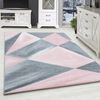 SIMPEX24 Teppich Geometrisch Design, Läufer, Höhe: 10 mm, Modern Kurzflor Teppiche Geometrisch Design Rosa Teppich Wohnzimmer Bild 5