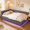Flieks Daybett, Hydraulisches Polsterbett 140x200cm mit LED-Beleuchtung und Aufladen Bild 2