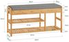 SoBuy FSR47-N Schuhbank, Massivholz, Lackiert, Bambus, 90 x 45 x 30 cm Bild 3