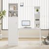 Merax Schreibtisch, Bürotisch & Lerntisch, mit Schrank und Ablageregal, Modernes Bürodesign, Weiß Bild 3