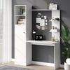 Merax Schreibtisch, Bürotisch & Lerntisch, mit Schrank und Ablageregal, Modernes Bürodesign, Weiß Bild 5