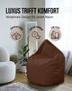 PATCH HOME Sitzsack Tropfenform – XXXL – Braun, bequemer Sitzsack aus Luxus-Polyester-Gewebe, bereits befüllt Bild 5