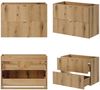 Waschtischunterschrank Skelbolu 100x60x40 cm Eicheoptik [en. casa] Bild 4