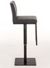Barhocker CARIN - Stoff Dunkelgrau 42x44x86 cm Schwarz | Barstuhl Höhenverstellbar Mit Lehne Drehbar Tresenhocker Tresenstuhl Kneipenhocker Bild 3