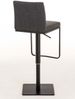 Barhocker CARIN - Stoff Dunkelgrau 42x44x86 cm Schwarz | Barstuhl Höhenverstellbar Mit Lehne Drehbar Tresenhocker Tresenstuhl Kneipenhocker Bild 4