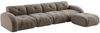 4-Sitzer Sofa 358×171×76 cm aus Chenille Stoff rahmenlos modular mit Hockern, braun Bild 5