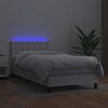vidaXL Boxspringbett mit Matratze & LED Weiß 100x200 cm Kunstleder 3134208 Bild 4