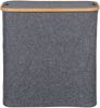 House Nordic Wäschekorb, Bambus/Textil, dunkelgrau, 54x33x54 cm Bild 4