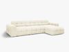Micadoni Ecksofa Kendal 5-Sitzer Rechts Samt Elfenbein Bild 2