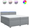 vidaXL Boxspringbett mit Matratze Hellgrau 200x200 cm Stoff 3288288 Bild 2