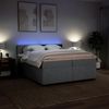 vidaXL Boxspringbett mit Matratze Hellgrau 200x200 cm Stoff 3288288 Bild 5