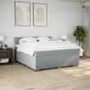 vidaXL Boxspringbett mit Matratze Hellgrau 200x200 cm Stoff 3288288 Bild 4