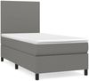vidaXL Boxspringbett mit Matratze Dunkelgrau 90x200 cm Stoff, Härtegrad: H2 [3141586] Bild 2