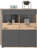 Highboard-Vitrine Montery / Mason, Holzwerkstoff, Grau, Holzfarben, 110 x 122 x 37 cm Bild 2