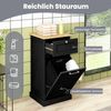 COSTWAY Wäscheschrank mit Wäschekorb & Schublade, Bad, Holz, 40x37x82cm, Weiß Bild 3
