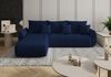 Selsey 'Romuldi' Ecksofa mit Schlaffunktion, Stauraum, Samtbezug, Marineblau, linksseitig Bild 2
