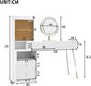 Schminktisch mit LED-Spiegel & Glasvitrine, 100x40x125 cm, weiß Bild 4