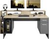 Schreibtisch >Thasos< in Grau - 182x92x70cm (BxHxT) Bild 5