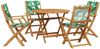 vidaXL 5-tlg. Garten-Essgruppe Stoff und Massivholz Blattmuster 3281824 Bild 2