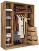 Masseno Schwebetürenschrank PINA 150 cm Kleiderschrank mit Spiegel 3 Türen Eiche Wotan Bild 3