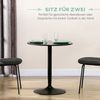 HOMCOM Esstisch 70 x 70 cm rund Küchentisch für 2 Personen Esszimmertisch mit Stahlbein, Rutschfester Fußauflage Säulentisch moderner Kaffeetisch für Küche, Esszimmer und Wohnzimmer Schwarz Bild 3