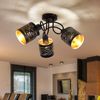 RGB LED Deckenleuchte, Dekor Stanzungen, schwarz-gold, 40 cm Bild 2