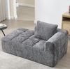 Chaiselongue-Sofa aus Chenille mit Seitentaschen & Kissen, 158 x 90 x 60 cm, Grau Bild 3