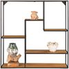 Wandregal >Vita< in Eiche Dekor, Stahl / Melaminfolie - 85x85x18cm (BxHxT) Bild 3