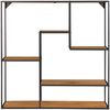 Wandregal >Vita< in Eiche Dekor, Stahl / Melaminfolie - 85x85x18cm (BxHxT) Bild 4