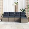 vidaXL Sofa Set mit Kissen 5 pcs Grau und Marineblau Poly-Rattan 3355354 Bild 3