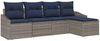 vidaXL Sofa Set mit Kissen 5 pcs Grau und Marineblau Poly-Rattan 3355354 Bild 2