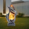 LED Solarleuchte, silber, Glas Crackle Design H 45 cm Bild 4