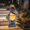 LED Solarleuchte, silber, Glas Crackle Design H 45 cm Bild 3