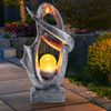 LED Solarleuchte, silber, Glas Crackle Design H 45 cm Bild 2