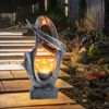 LED Solarleuchte, silber, Glas Crackle Design H 45 cm Bild 3