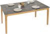 Esszimmertisch HWC-M55, Tisch Esstisch, Massiv-Holz HDF Laminat Melamin 135x80cm, Marmor/Stein-Optik, helle Beine Bild 1