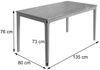 Esszimmertisch HWC-M55, Tisch Esstisch, Massiv-Holz HDF Laminat Melamin 135x80cm, Marmor/Stein-Optik, helle Beine Bild 3