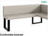 MEBLINI Eckbank für Esszimmer mit ausziehbarem Tisch - Küchenbank - Essecke - Sitzecke Küche - ERIC - U-Beine 128x168x87cm Rechts - Beige Kunstleder/M Weiß Matt Bild 5